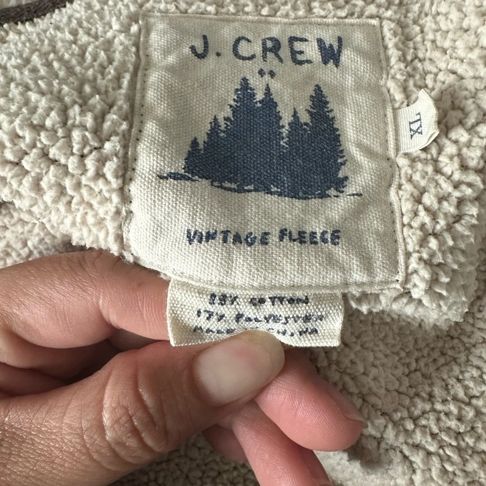 J.CREW Brown Sherpa-Lined Hoodie XL